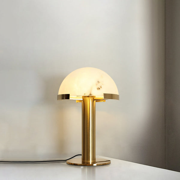 alabaster table lamp bronze gold bedside nightstand living room