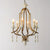 antique gray wash bent wood 6 light chandelier