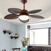 Antique Retro Led Three Color Dimming Ceiling Fan Lamp With Remote Control