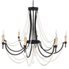 antiqued ivory wood beaded iron chandelier