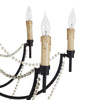 antiqued ivory wood beaded iron chandelier