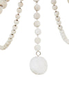 antiqued ivory wood beaded iron chandelier
