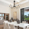 antiqued ivory wood beaded iron chandelier