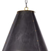antiqued white iron cone pendant light gold interior