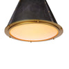 antiqued white iron cone pendant light gold interior