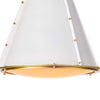 antiqued white iron cone pendant light gold interior