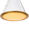 antiqued white iron cone pendant light gold interior