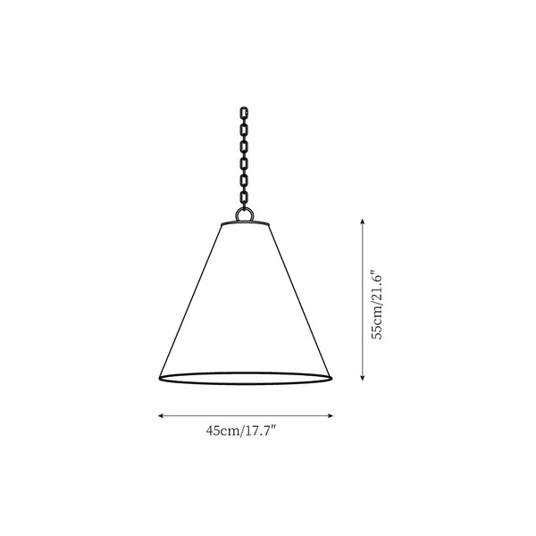 antiqued white iron cone pendant light gold interior