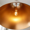 antiqued white iron cone pendant light gold interior