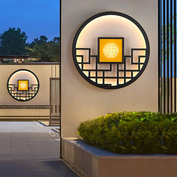 Asian Style Outdoor Led Landscape Decorative Lighting Wall Lamp For Villa Courtyard