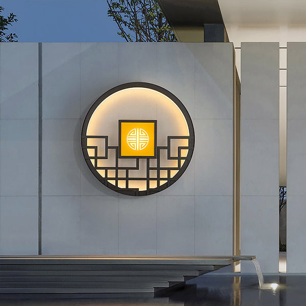 Asian Style Outdoor Led Landscape Decorative Lighting Wall Lamp For Villa Courtyard