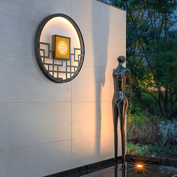 Asian Style Outdoor Led Landscape Decorative Lighting Wall Lamp For Villa Courtyard