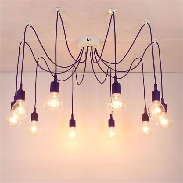 Cluster Spider Pendant Lighting 10 Heads Diy Adjustable Ceiling Lights