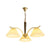 beige pleated fabric brass ash wood chandelier