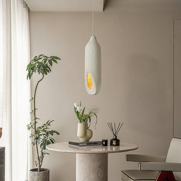 beige wabi sabi drop pendant light for dining room and bedroom