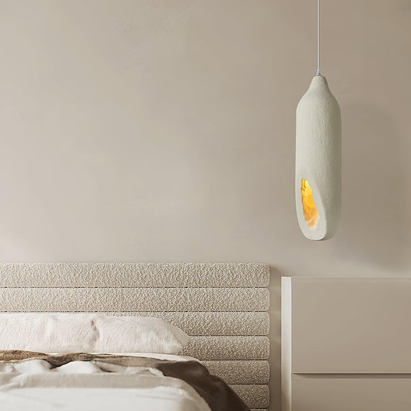 beige wabi sabi drop pendant light for dining room and bedroom