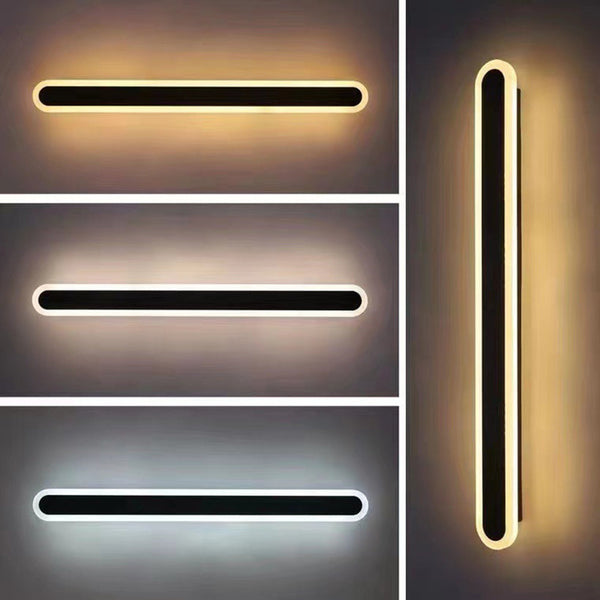 black acrylic iron linear led wall light