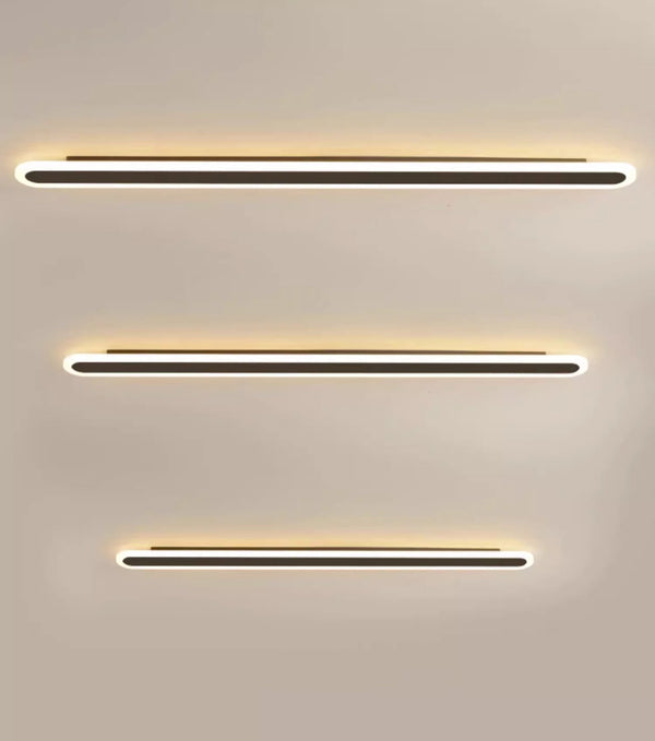 black acrylic iron linear led wall light