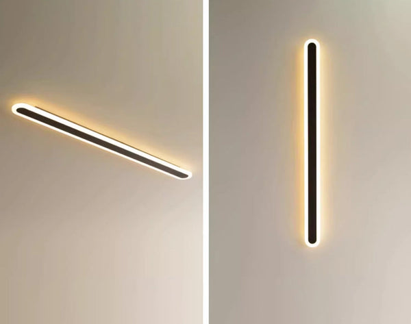 black acrylic iron linear led wall light