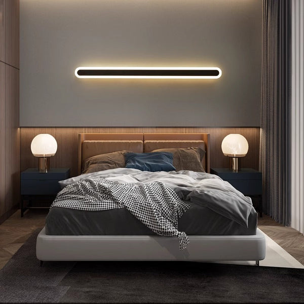 black acrylic iron linear led wall light