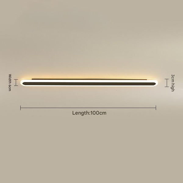 black acrylic iron linear led wall light