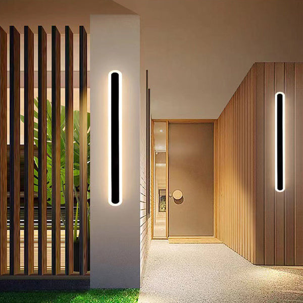 black acrylic iron linear led wall light