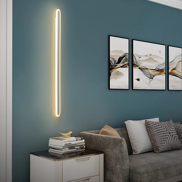 black acrylic iron linear led wall light