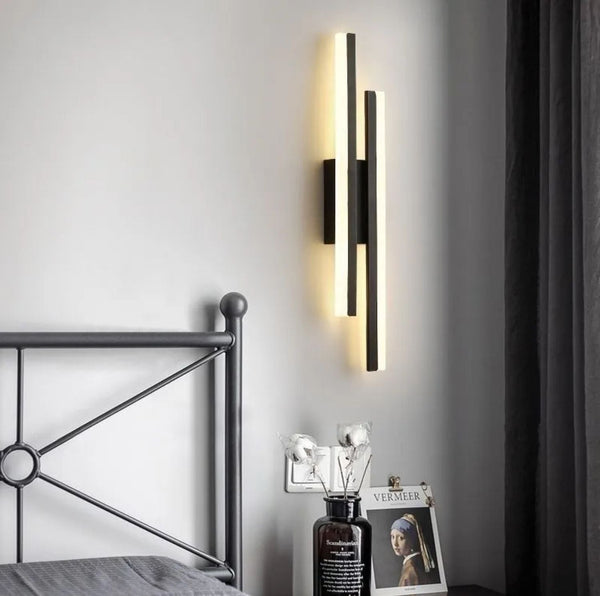 black gold iron acrylic linear led wall light