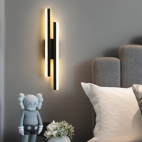 black gold iron acrylic linear led wall light
