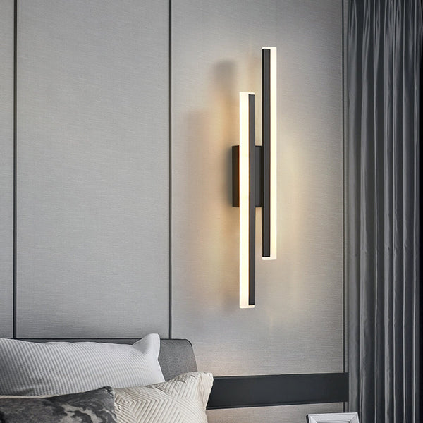 black gold iron acrylic linear led wall light