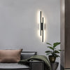 black gold iron acrylic linear led wall light