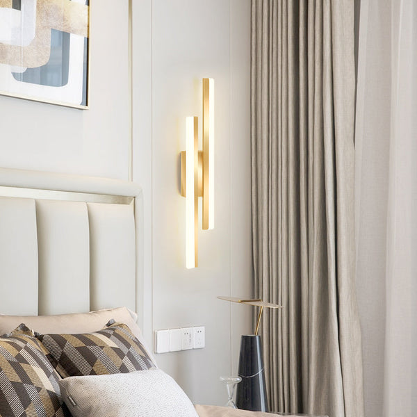 black gold iron acrylic linear led wall light