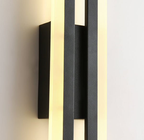 black gold iron acrylic linear led wall light