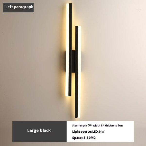 black gold iron acrylic linear led wall light