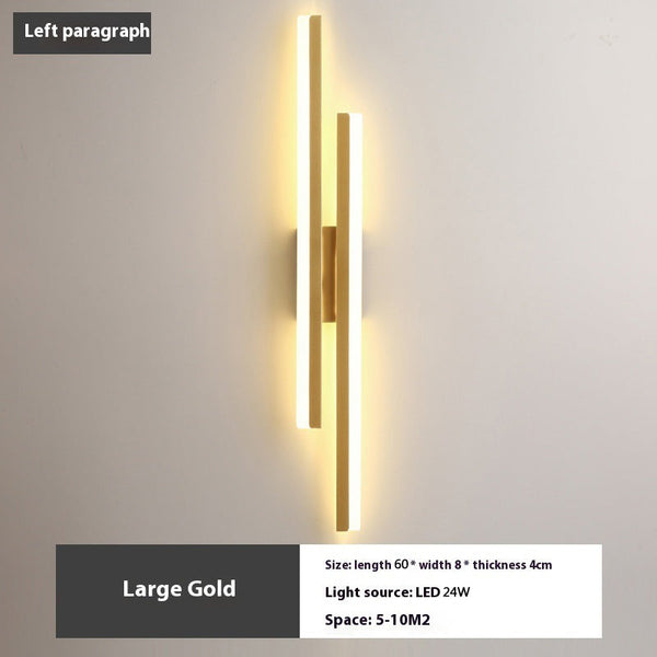 black gold iron acrylic linear led wall light
