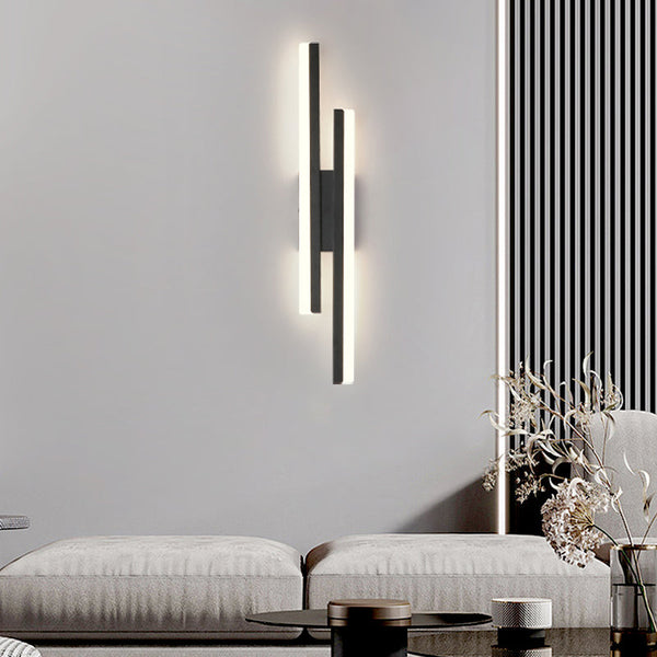 black gold iron acrylic linear led wall light