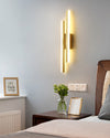 black gold iron acrylic linear led wall light