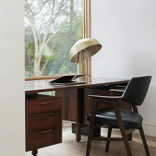 black gold iron desk lamp with adjustable shade for bedroom office