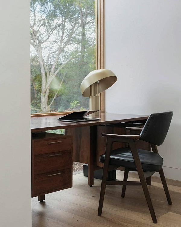black gold iron desk lamp with adjustable shade for bedroom office