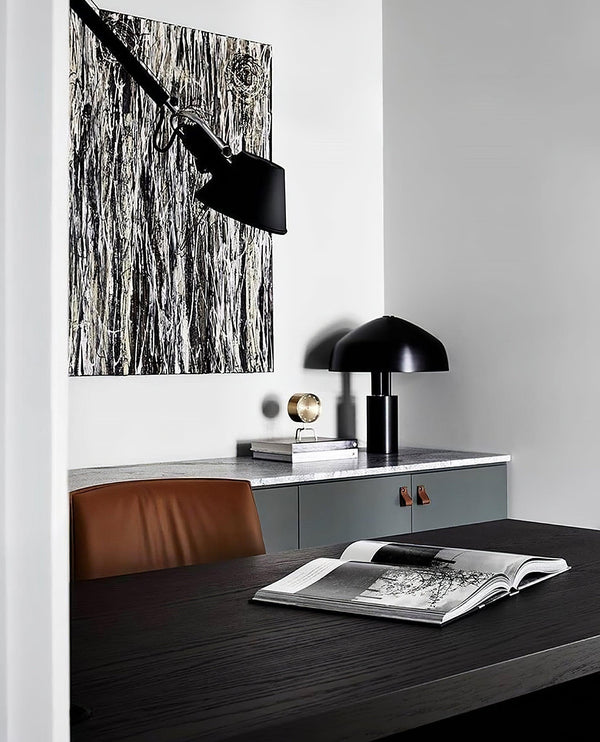 black gold iron desk lamp with adjustable shade for bedroom office