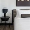 black iron table lamp smoke gray acrylic shade for bedroom office