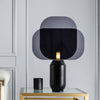 black iron table lamp smoke gray acrylic shade for bedroom office