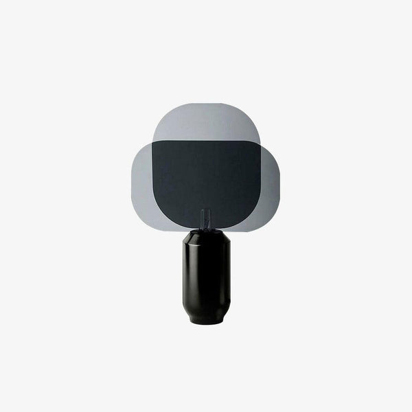 black iron table lamp smoke gray acrylic shade for bedroom office