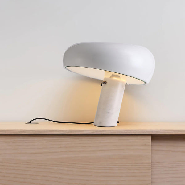 black marble iron hemisphere table lamp