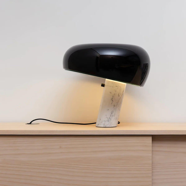 black marble iron hemisphere table lamp