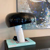 black marble iron hemisphere table lamp