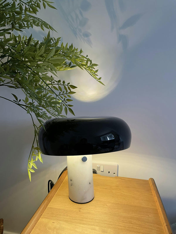 black marble iron hemisphere table lamp