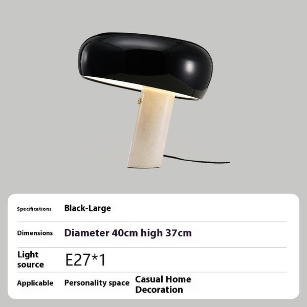 black marble iron hemisphere table lamp