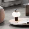 black metal glass table lamp with handle for bedside reading