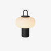 black metal glass table lamp with handle for bedside reading